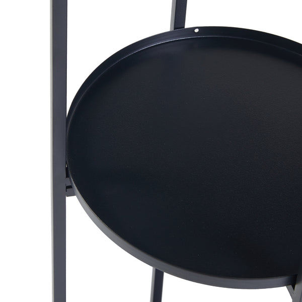 Planteholder Tuusula 3 stk. sæt Metal Sort [en.casa]