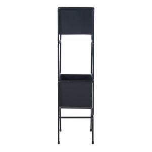 Planteholder Sveio 2 stk. sæt Metal Sort [en.casa]