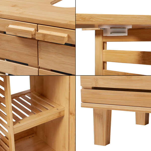 Epind 60x66x30 cm underskab i naturlig bambus [en.casa]