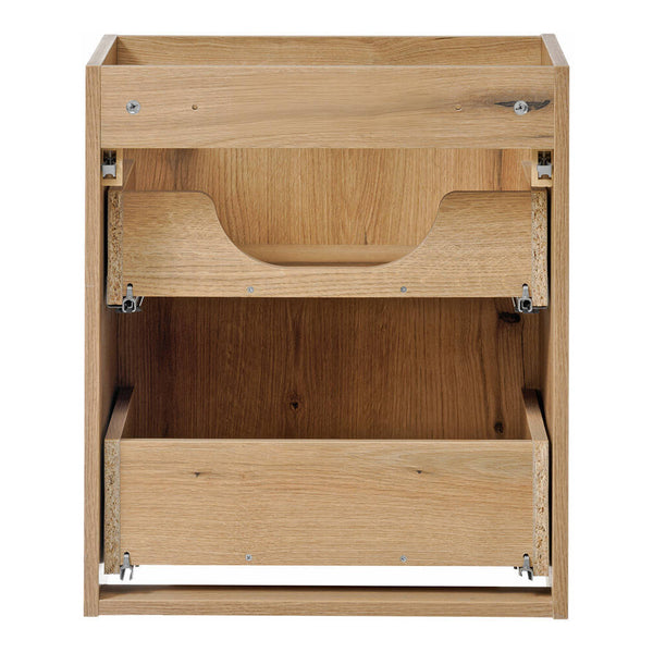 Newport 50x57x39 cm håndvask med LED-spejl i egetræslook [en.casa]