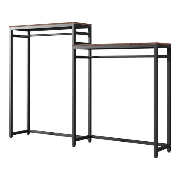 Knagerække Skestbyena lavet af to elementer 140x240x40 cm sort/valnød look [en.casa]