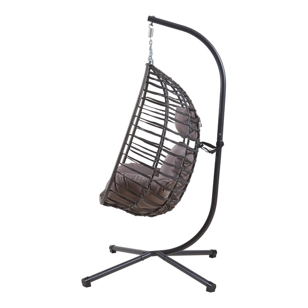 Kandsvas hængestol med stel 198x110x95 cm grå [en.casa]