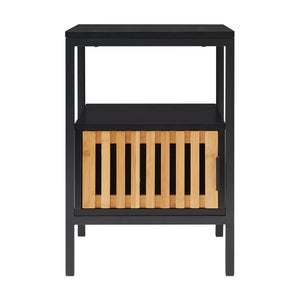 Sengebord Luniehti 58x40x33 cm sort/natur [en.casa]