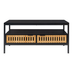 Sofabord Luniehti 100x40x48 cm sort/natur [en.casa]