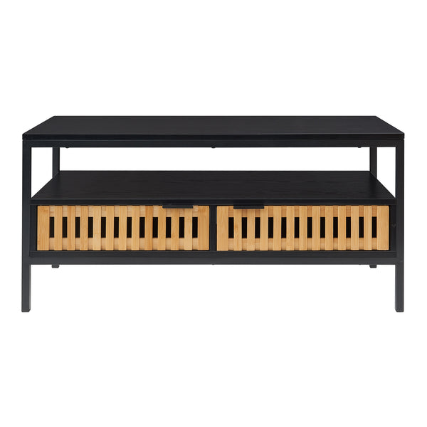 Sofabord Luniehti 100x40x48 cm sort/natur [en.casa]