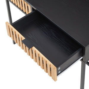Konsolbord Luniehti 100x40x75 cm sort/natur [en.casa]