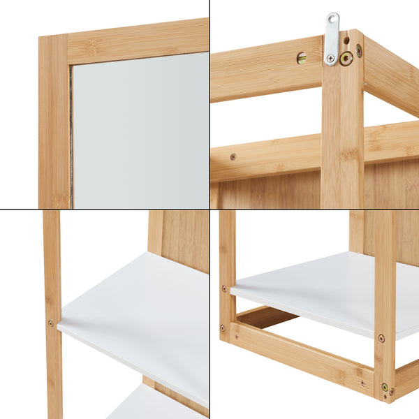 Spejlhylde As 170x40x35 cm bambus [en.casa]