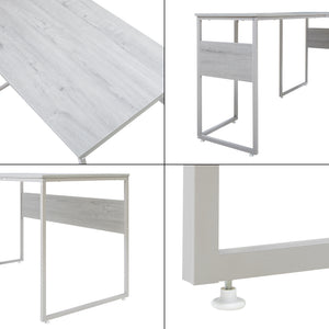 Skrivebord Karlstang L-formet 166x120x75 cm lysegrå [en.casa]