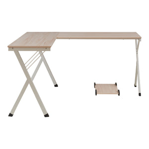 Skrivebord Tarielarg med L-formet pc-stativ 158x120x75 cm eg [en.casa]