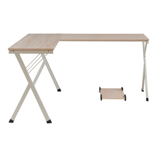 Skrivebord Tarielarg med L-formet pc-stativ 158x120x75 cm eg [en.casa]