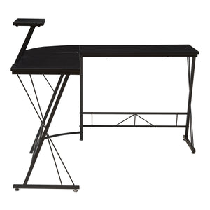 Yremso L-formet skrivebord 122x122x98 cm sort [en.casa]