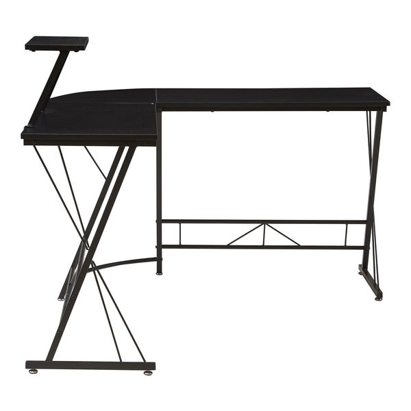 Yremso L-formet skrivebord 122x122x98 cm sort [en.casa]