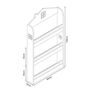 Børnehylde Vipsali 106x60x12 cm mintgrøn/hvid [en.casa]