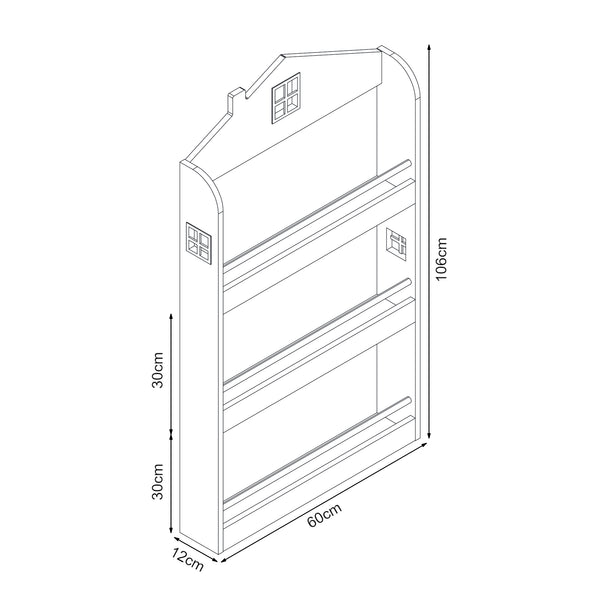 Børnehylde Vipsali 106x60x12 cm mintgrøn/hvid [en.casa]