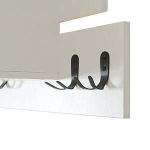 Vægknagerække Vänd med hylde 32x60x14 cm Hvid [en.casa]