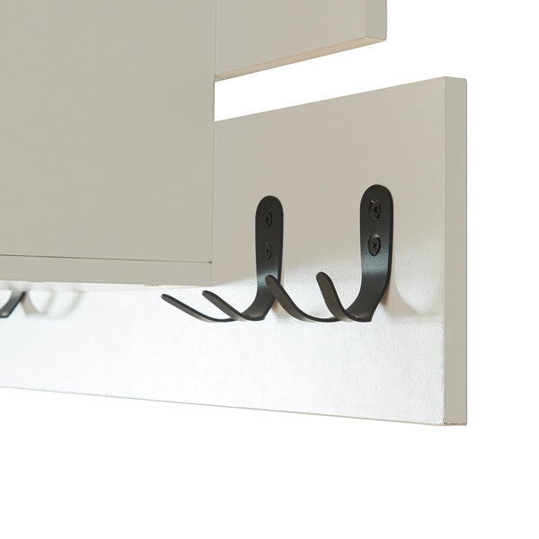 Vægknagerække Vänd med hylde 32x60x14 cm Hvid [en.casa]