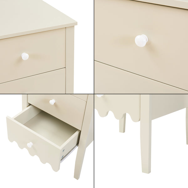 Luspoo kommode med 4 skuffer 82x40x40 cm cremehvid [en.casa]