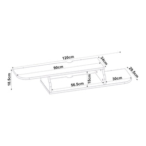 Hængende TV-lowboard Kershaby 120x30x19 cm Hvid [en.casa]
