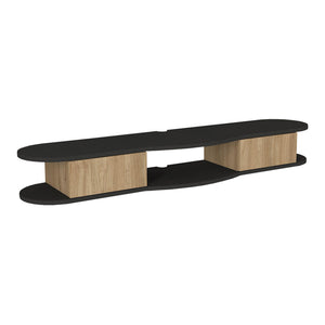 Hængende tv-lavtavle Nyskiri 150x35x19 cm antracit/eg-look [en.casa]