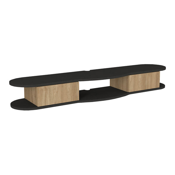 Hængende tv-lavtavle Nyskiri 150x35x19 cm antracit/eg-look [en.casa]