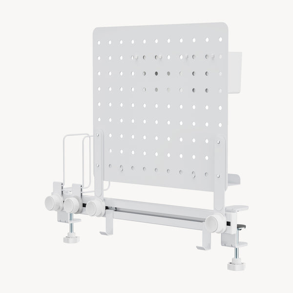 Organizador de escritorio de tablero perforado Sauda 50x50 cm acero - Blanco [en.casa]