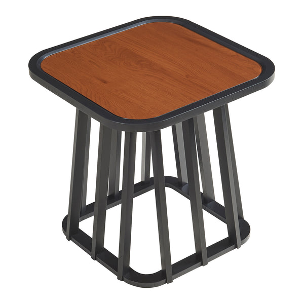 Burgess sidebord 51x51x51 cm sort/valnødde-look [en.casa]