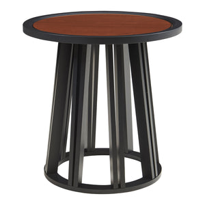 Burgess sidebord 51xØ51 cm sort/valnøddetræ [en.casa]