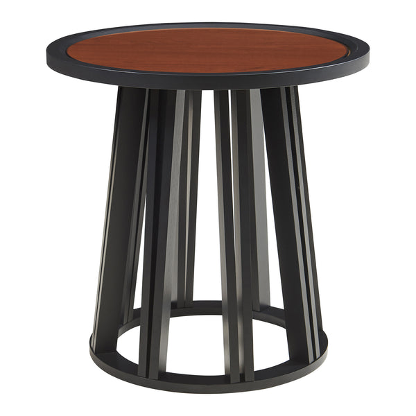 Burgess sidebord 51xØ51 cm sort/valnøddetræ [en.casa]