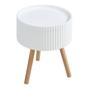 Bongard sidebord med opbevaringsplads Ø38x48 cm Hvid [en.casa]