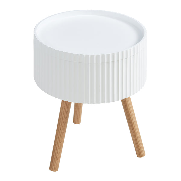 Bongard sidebord med opbevaringsplads Ø38x48 cm Hvid [en.casa]