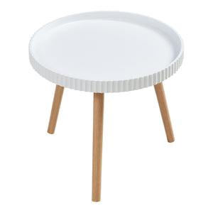 Sidebord Bongard Ø50x45 cm hvid [en.casa]