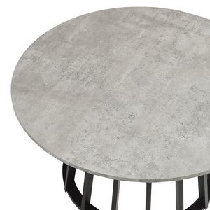Buzzard sofabord Ø90x45 cm sort/beton-look [en.casa]