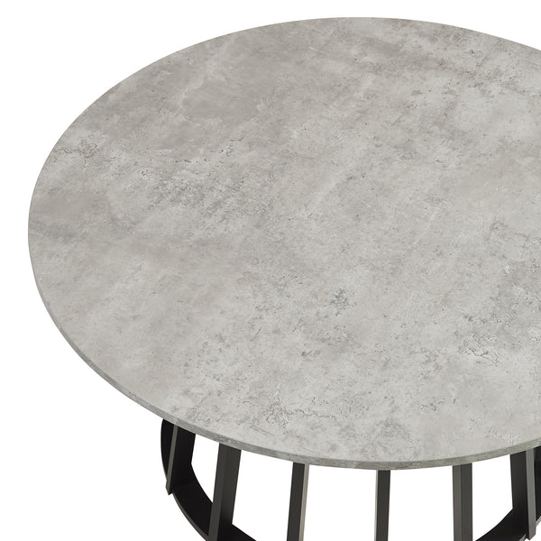 Buzzard sofabord Ø90x45 cm sort/beton-look [en.casa]