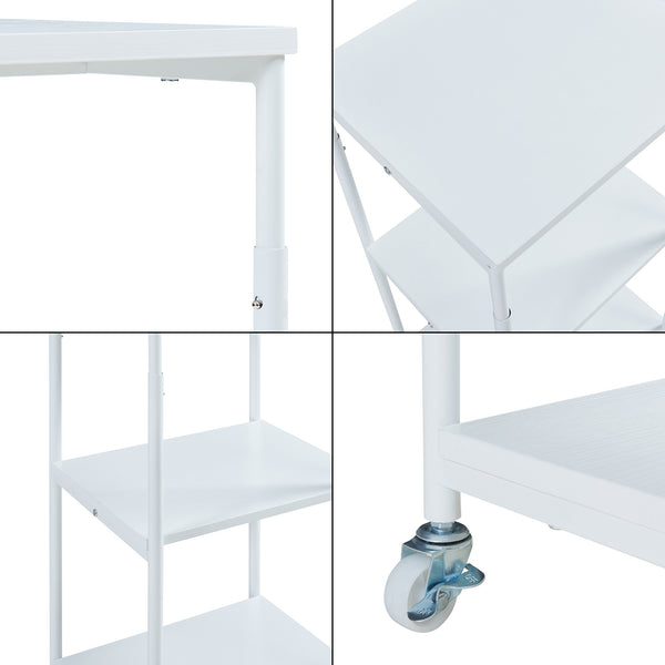 Rulbart printerbord Janertu 82x39x35 cm Hvid [en.casa]