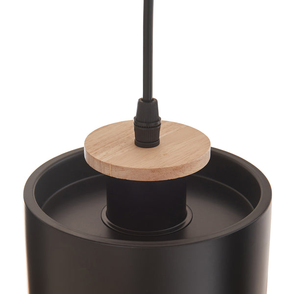 Pendellampe Posdand 130x90x14 cm træ/sort [lux.pro]