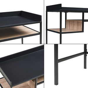 Skrivebord Belana 100x43x82 cm sort/eg-look [en.casa]