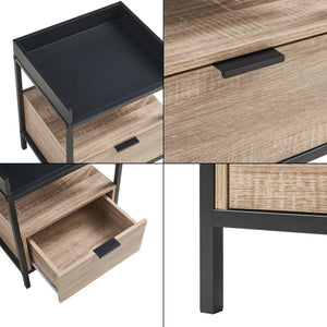 Sengebord Belana 51x40x35 cm sort/eg-look [en.casa]