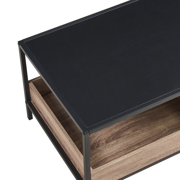 Sofabord Belana 100x48x39 cm sort/eg-look [en.casa]