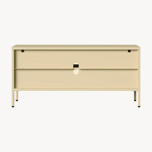 Vitrineskab-Sideboard Klippestad Stål 118x35x55 cm Kamel Farve [en.casa]
