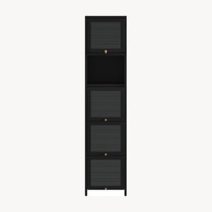 Vitrineskab Ostersund 174x40x35 cm Sort [en.casa]