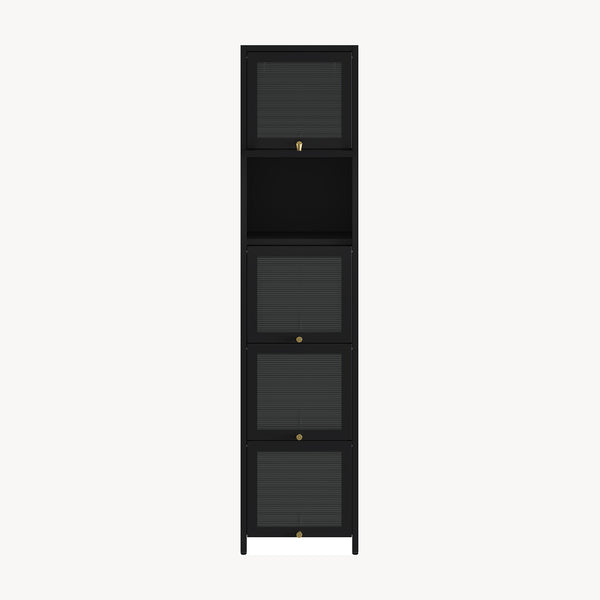Vitrineskab Ostersund 174x40x35 cm Sort [en.casa]