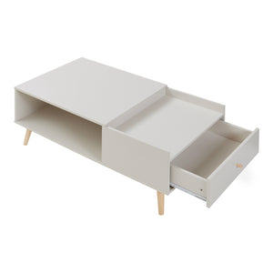 Sofabord Hallevil med skuffe 106x59x44 cm lysegrå [en.casa]