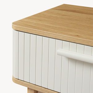Konsolbord Ferrersp med 2 skuffer 100x40x80 cm egetræslook/sandfarver [en.casa]