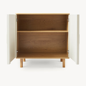 Ferrersp skænk med 2 låger 80x80x40 cm egetræslook/sandfarver [en.casa]