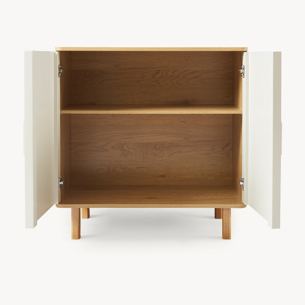 Ferrersp skænk med 2 låger 80x80x40 cm egetræslook/sandfarver [en.casa]