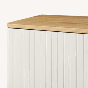 TV-møbel Ferrersp med 2 døre 140x40x45 cm egetræslook/sandfarver [en.casa].