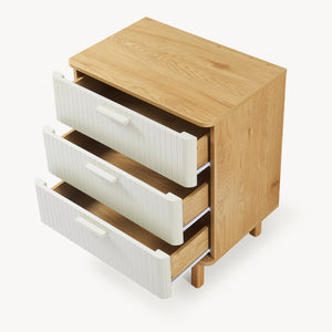Kommode Ferrersp med 3 skuffer 70x60x40 cm egetræslook/sandfarver [en.casa]