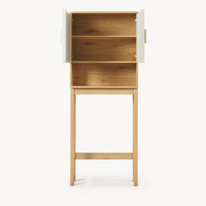 Toiletskab Ferrersp 160x63x20 cm egetræslook/sandfarver [en.casa]