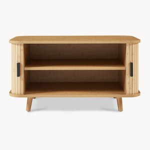 Skoskab med sædehynde Tvedestrand 50x80x40 cm Bambus/Beige [en.casa]