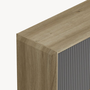 Sideboard Trömi 75x120x30 cm Eg-look/Grå [en.casa]